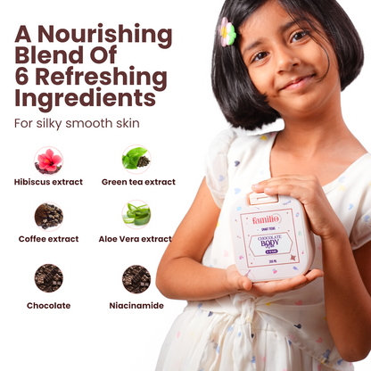 India's gentlest choco kids' body wash for rash-free, deeply nourished, velvety soft skin