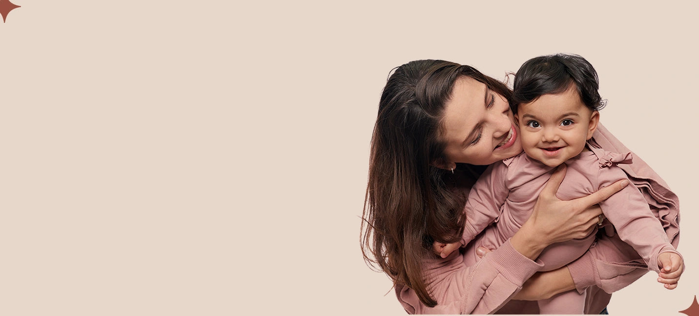 A mother embracing her child